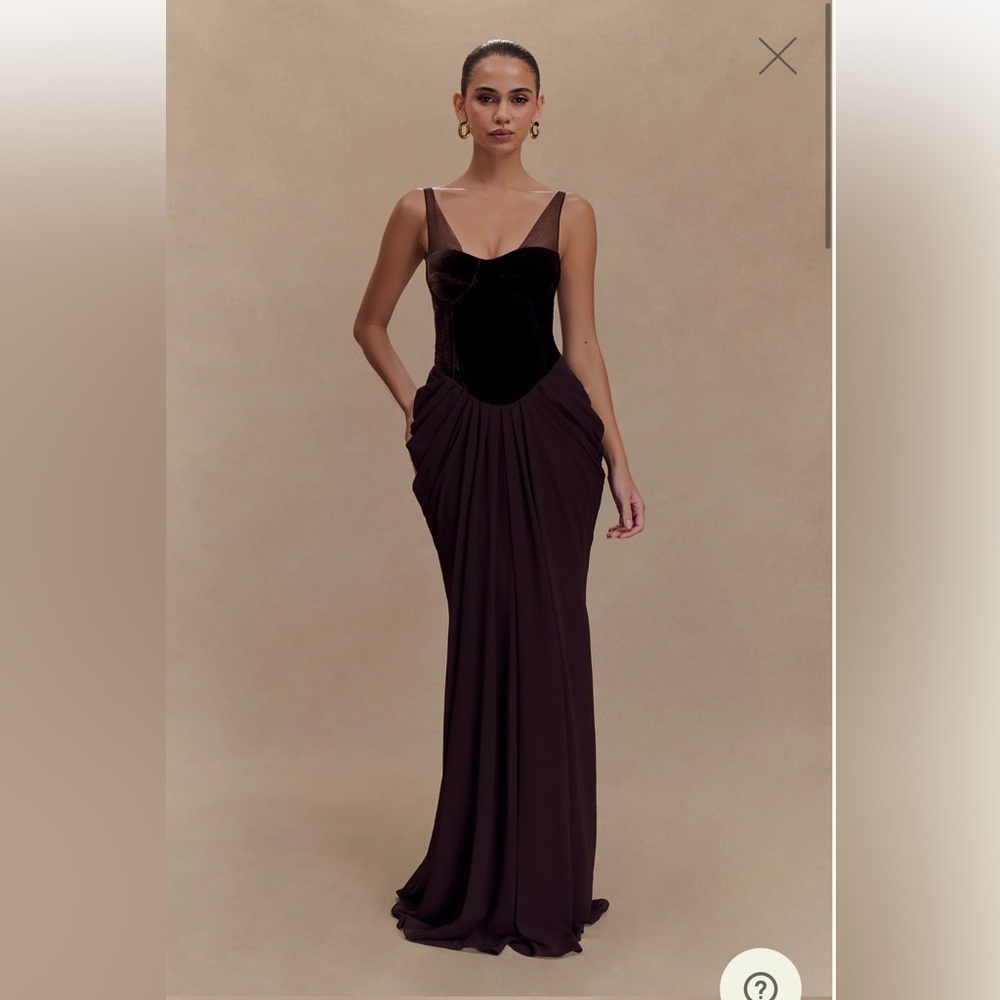 Meshki Roxanne Velvet Corset Maxi Dress